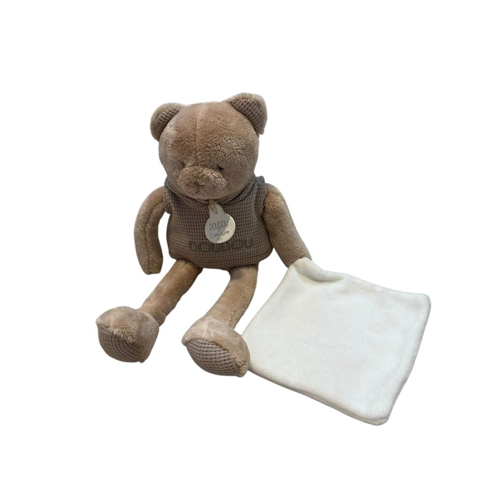 Doudou et Compagnie Sweety Brown Bear Plush with Handkerchief
